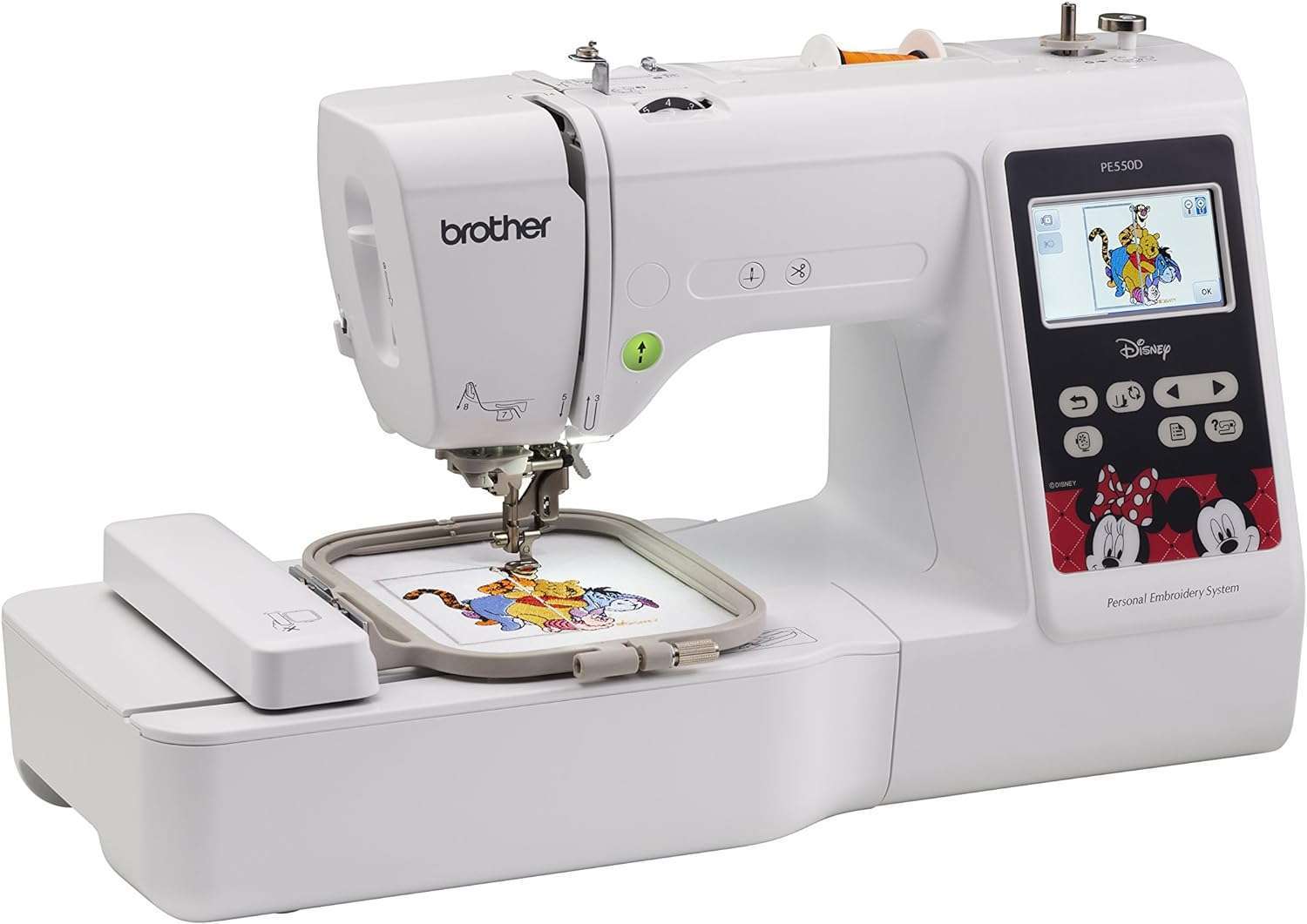 Brother Embroidery Machine, PE550D, 125 Built-in Designs including 45 Disney Designs, 9 Font Styles, 4 x 4 Embroidery Area, Large 3.2 LCD Touchscreen, USB Port - 12