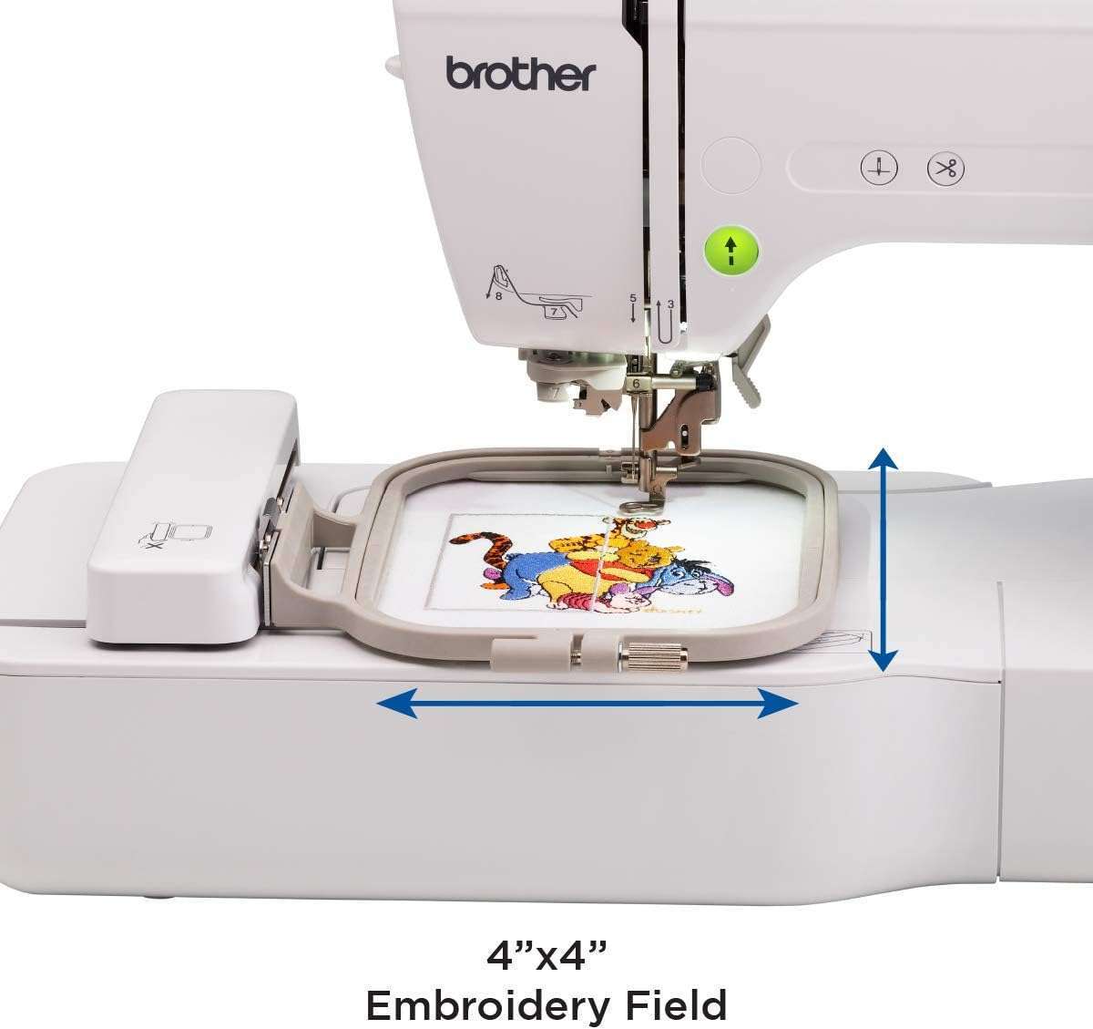 Brother Embroidery Machine, PE550D, 125 Built-in Designs including 45 Disney Designs, 9 Font Styles, 4 x 4 Embroidery Area, Large 3.2 LCD Touchscreen, USB Port - 2