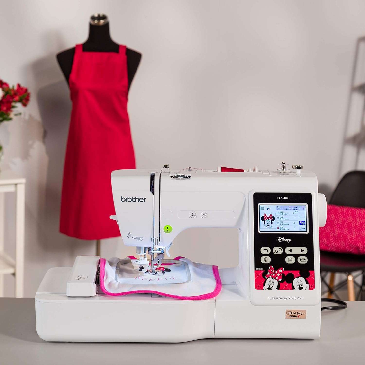 Brother Embroidery Machine, PE550D, 125 Built-in Designs including 45 Disney Designs, 9 Font Styles, 4 x 4 Embroidery Area, Large 3.2 LCD Touchscreen, USB Port - 3