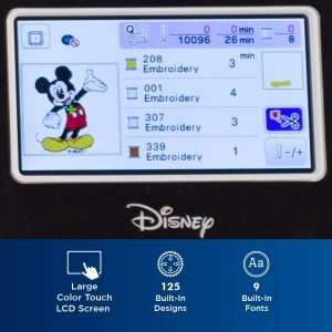 Brother Embroidery Machine, PE550D, 125 Built-in Designs including 45 Disney Designs, 9 Font Styles, 4 x 4 Embroidery Area, Large 3.2 LCD Touchscreen, USB Port - 4