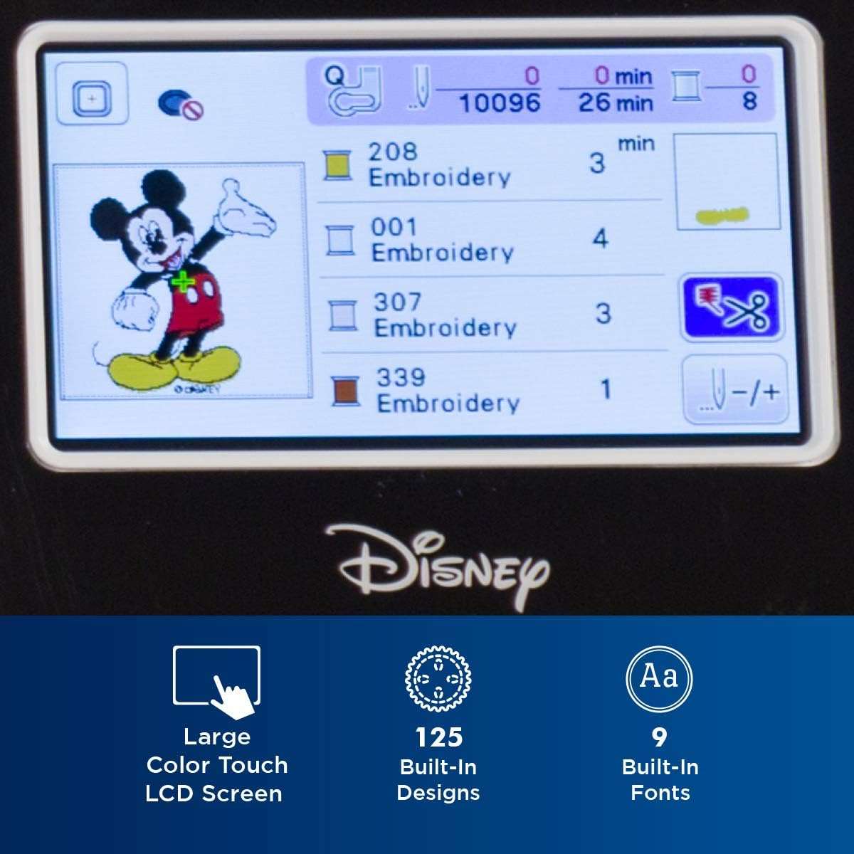 Brother Embroidery Machine, PE550D, 125 Built-in Designs including 45 Disney Designs, 9 Font Styles, 4 x 4 Embroidery Area, Large 3.2 LCD Touchscreen, USB Port - 4