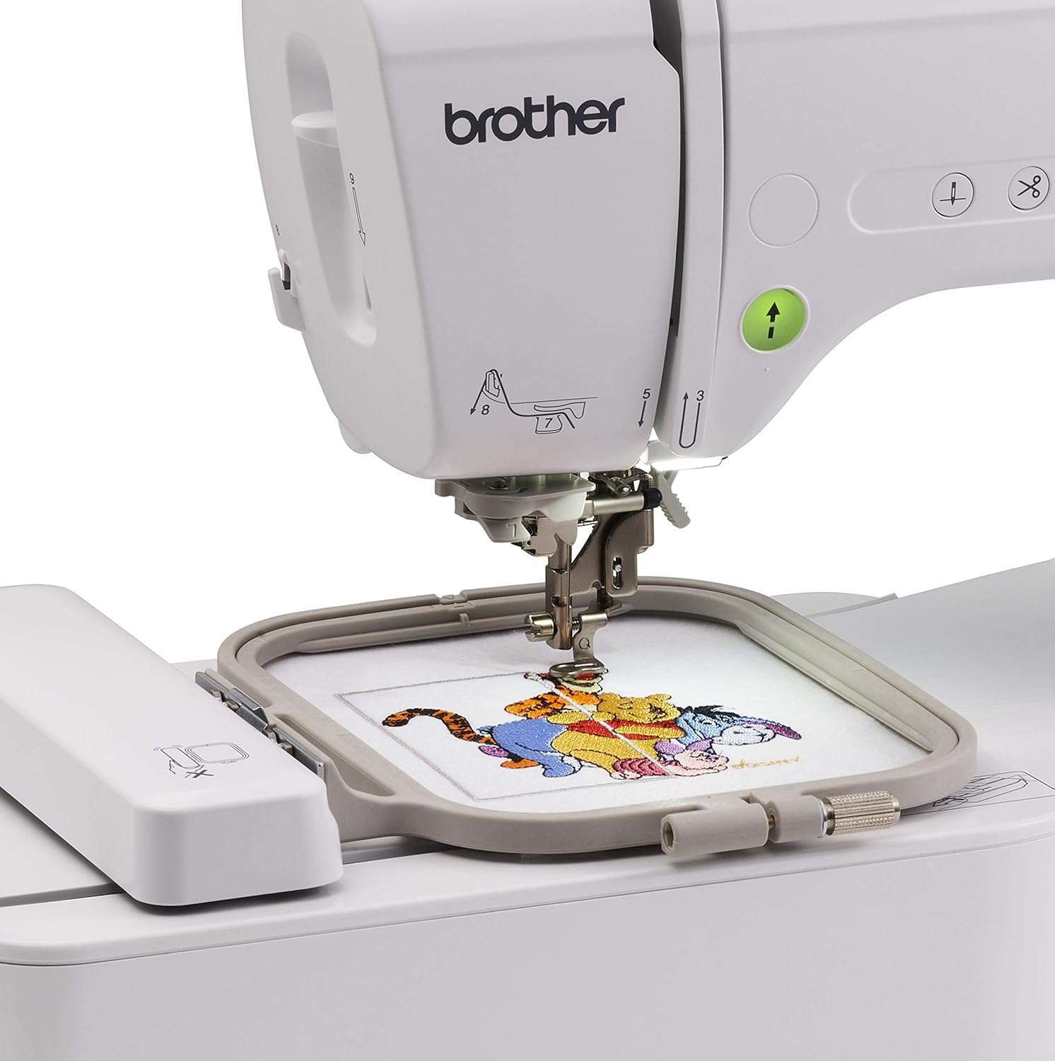 Brother Embroidery Machine, PE550D, 125 Built-in Designs including 45 Disney Designs, 9 Font Styles, 4 x 4 Embroidery Area, Large 3.2 LCD Touchscreen, USB Port - 9
