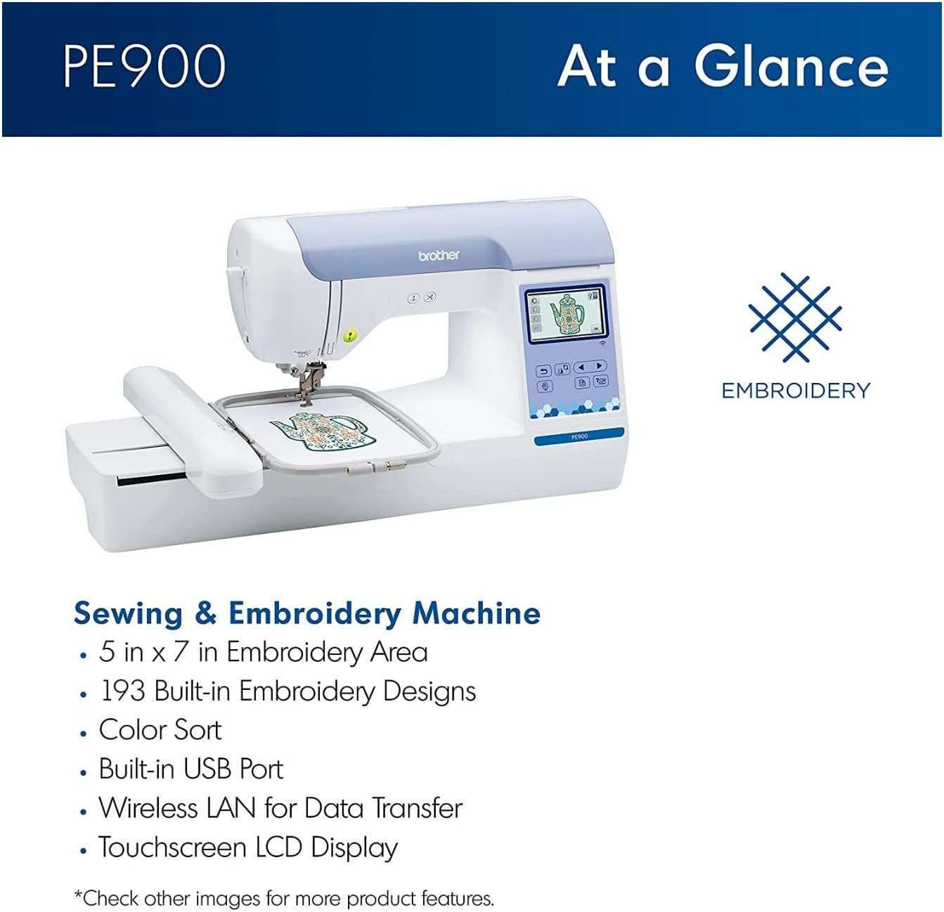 Brother PE900 Embroidery Machine with WLAN - 9