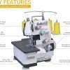 Lumina Sienna Serger Sewing Machine - Semi-Industrial Sergers & Overlock Machines with Durable Metal Frame, 3-4 Serger Thread Capability - 6