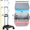 with Wheels, Foldable Deluxe Rolling Carrying Bag for Brother, Singer, Bernina and Most Machines,pink grey 3
