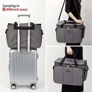 HOMEST Sewing Machine Carrying Case with Multiple Storage Pockets, Universal Tote Bag with Shoulder Strap Compatible with Most Standard Singer, Brother, Janome, Grey - 6