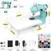 with Extension Table, Dual Speed Portable for Beginners with Light, Kit for Household Use, Blue 4
