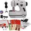 Miraculous Ladybug - Marinette's Mini Sewing Machine For Beginners And Kids, Dual Speed Portable Machine with Miraculous Fabric, Black Mannequin - 1