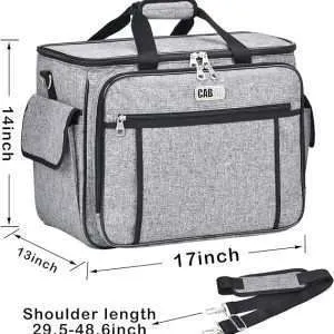cab55 Sewing Machine Case, Sewing Machine Carrying Bag with Removable Padding Pad, Tote Bag for Sewing Machine and Extra Sewing Accessories