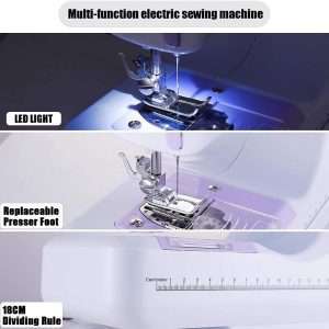rxmeili Sewing Machine Portable mini Electric Sewing Machine for beginners 12 Built-in Stitches 2 Speed with Foot Pedal，Light, Storage Drawer - 5