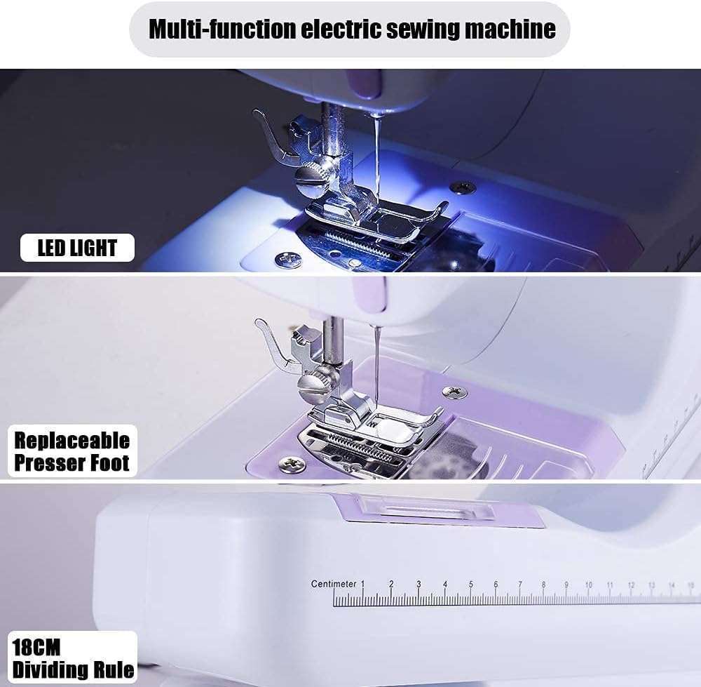 rxmeili Sewing Machine Portable mini Electric Sewing Machine for beginners 12 Built-in Stitches 2 Speed with Foot Pedal，Light, Storage Drawer - 5