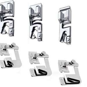 Hemming Foot Kit 6Pcs Hemmer Foot Sewing Machine Presser Foot Hemmer for Brother Singer Janome Low Shank Sewing Machine Use Rolled Hem Presser Foot - 1