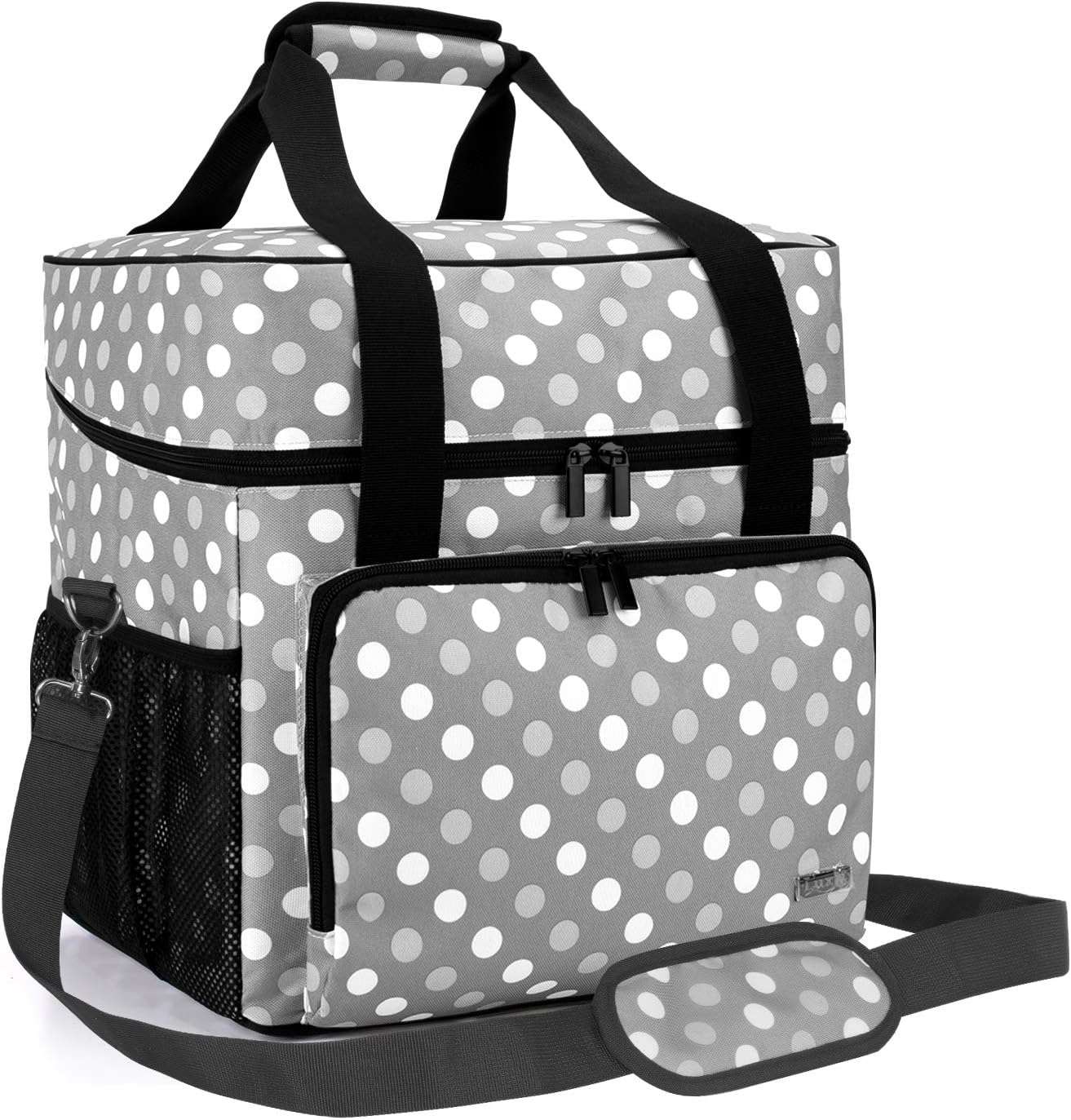 LUXJA Serger Case for Most Standard Overlock Machines, Serger Bag with Accessories Storage Pockets (Patented Design), Gray Dots - 7