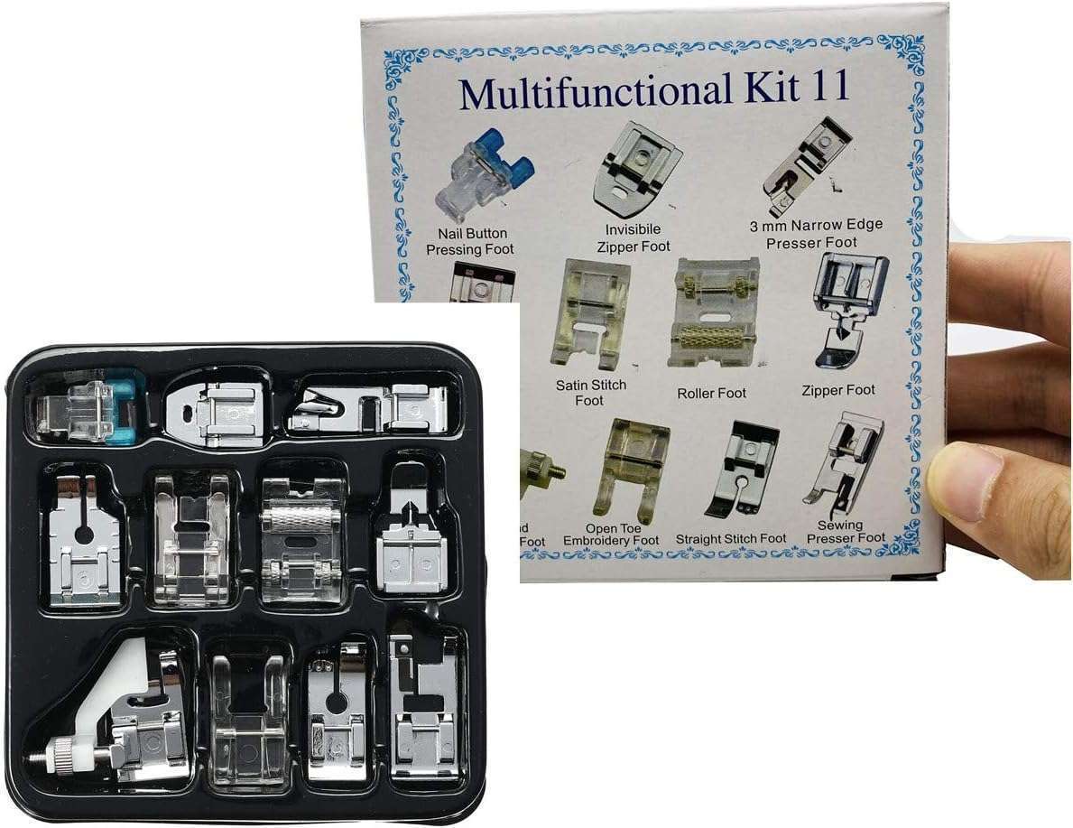 Presser Feet Set 11Pcs Snap On Sewing Machine Foot for Brother Singer Janome Babylock Kenmore Low Shank Sewing Machine Use - 7