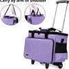 Machine Carrying Case, Trolley Tote Bag with Removable Bottom Wooden Board for Most Standard Machine and Accessoriess, Purple 4