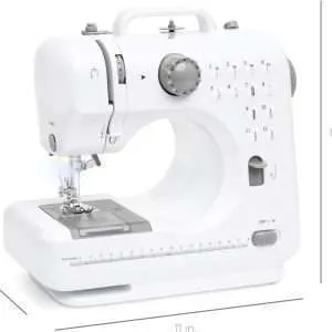 Best Choice Products Compact Sewing Machine, 42-Piece Beginners Kit, Multifunctional Portable 6V for Beginner w/ 12 Stitch Patterns, Light, Foot Pedal, Storage Drawer - Gray/White