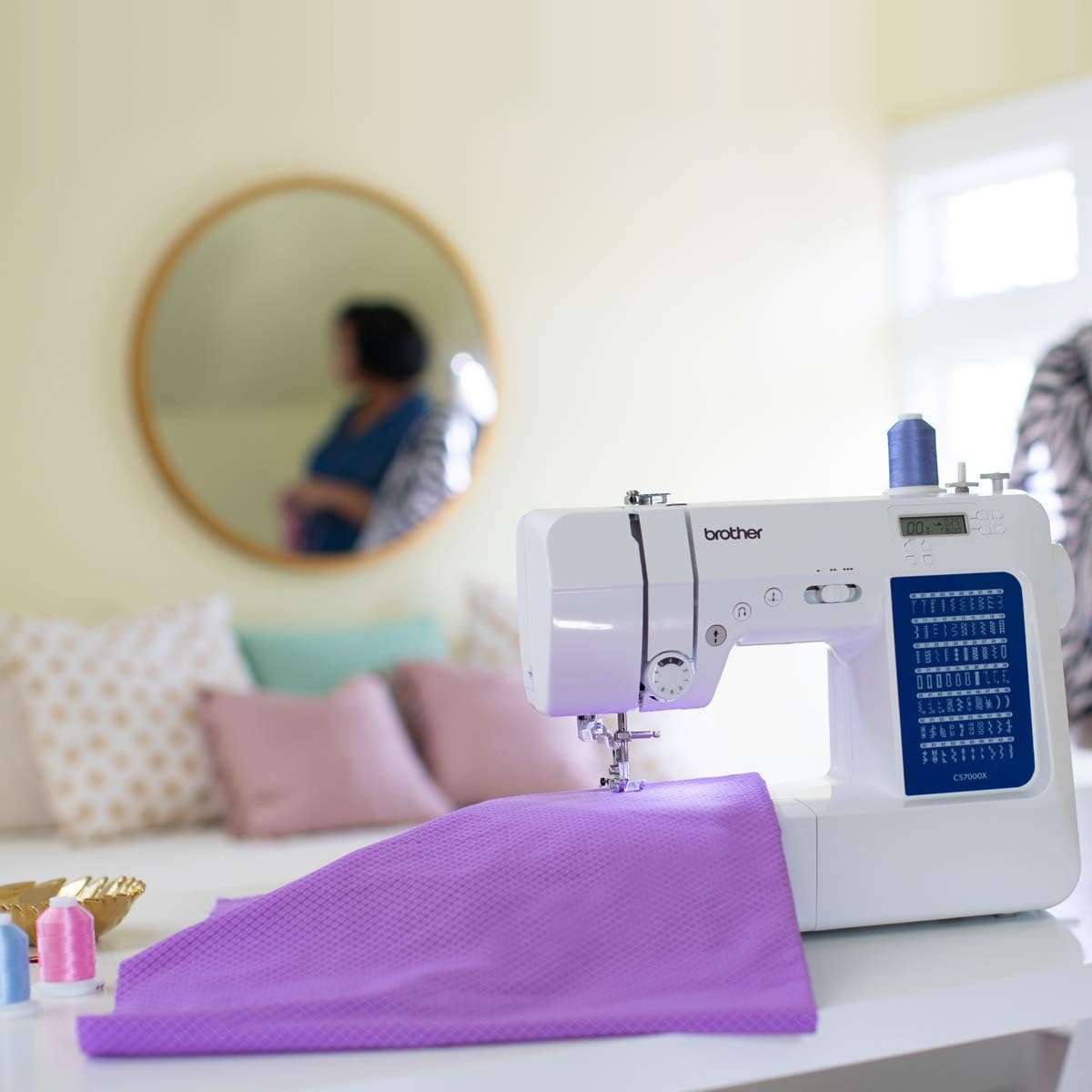 Brother CS7000X Computerized Sewing and Quilting Machine, 70 Built-in Stitches, LCD Display, Wide Table, 10 Included Feet, White - 8