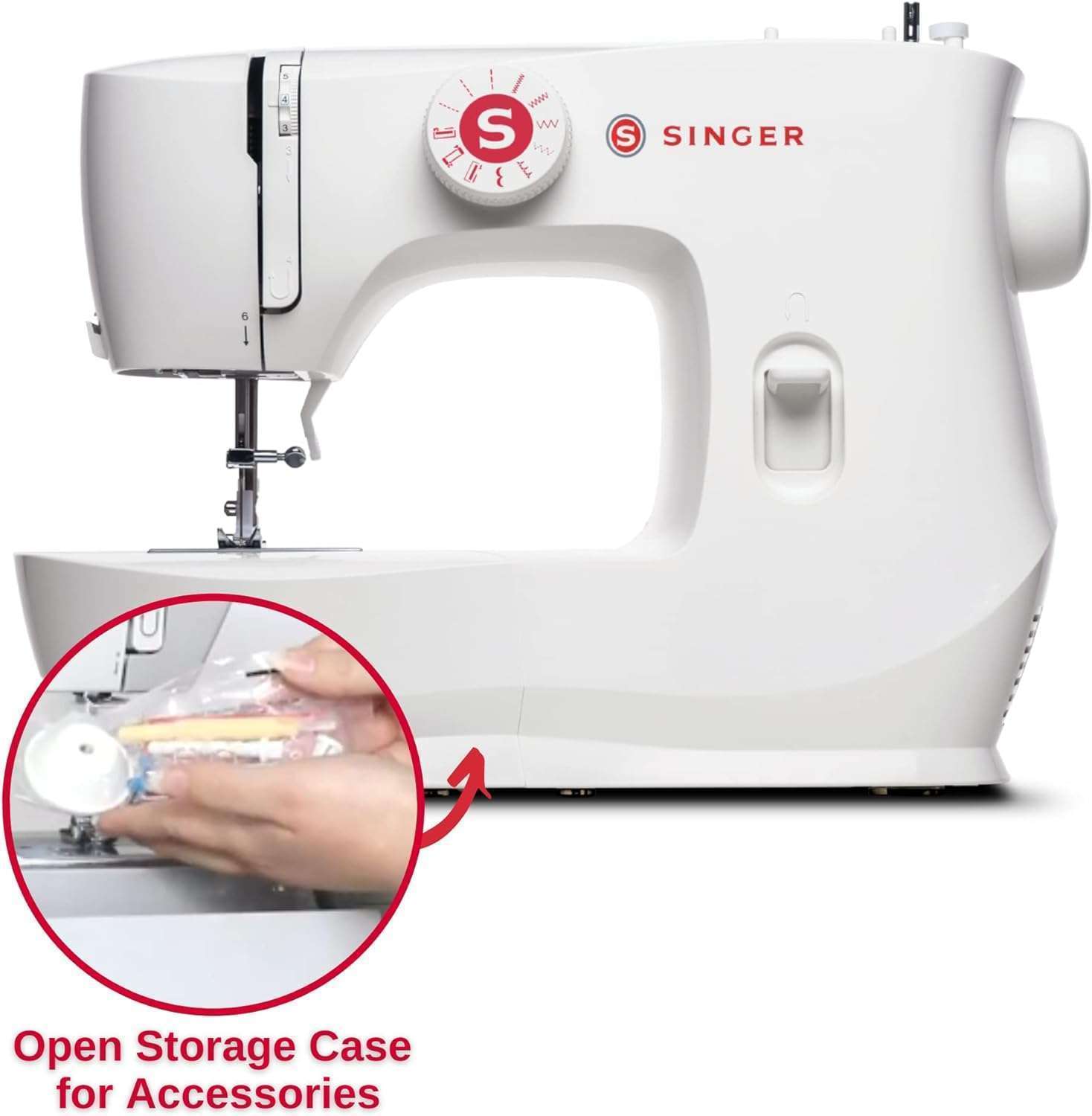 SINGER - MX60 Sewing Machine With Accessory Kit & Foot Pedal - 57 Stitch Applications - Simple & Great for Beginners - 7
