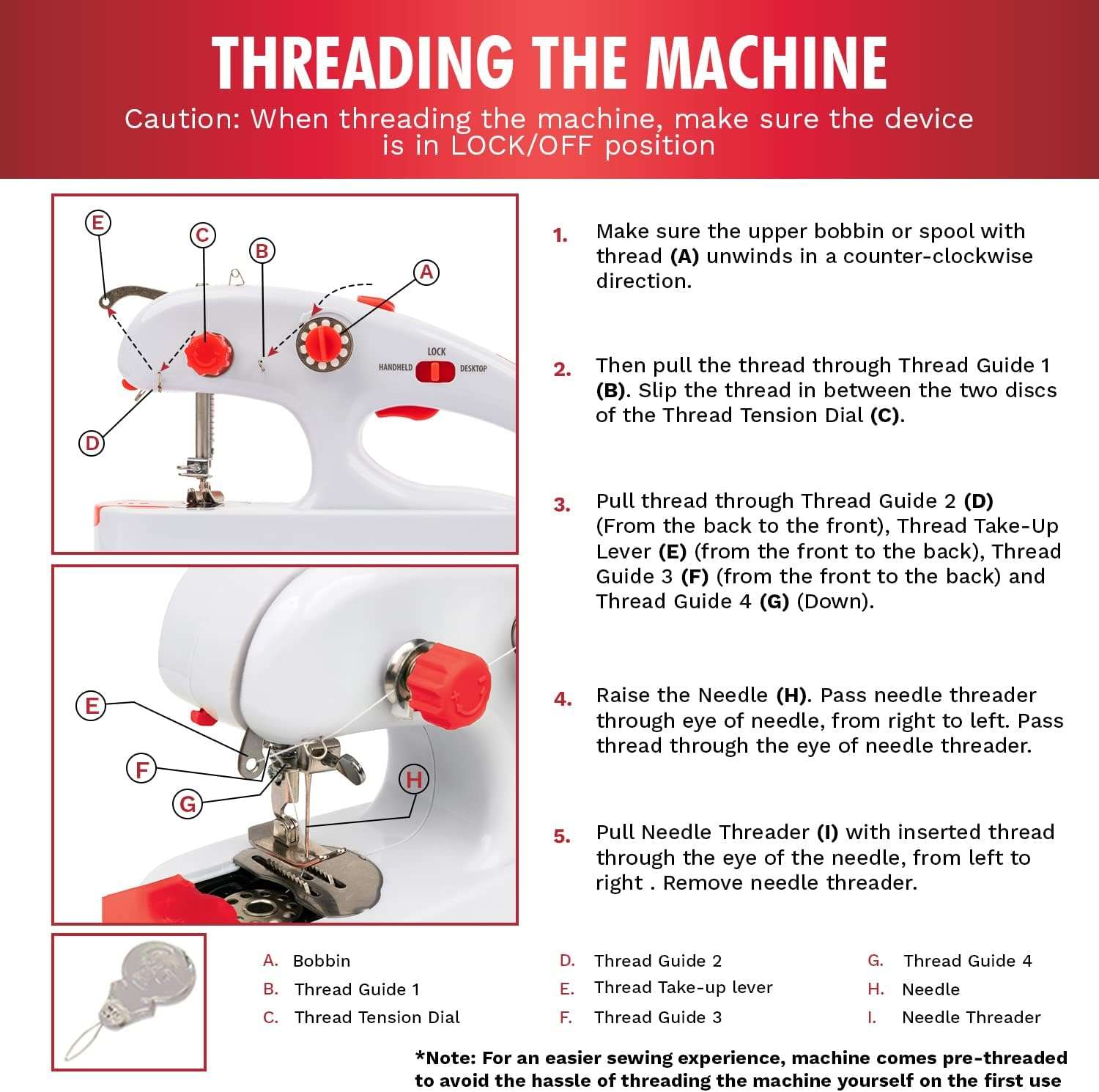 Singer Stitch Quick + (Two Thread) Hand Held Mending Machine, White (01774) - 4