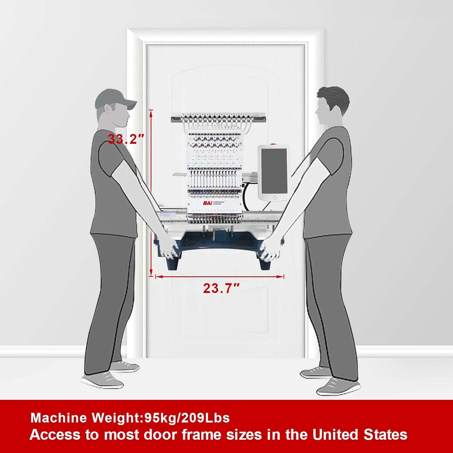 BAi Mirror1501 Hat Embroidery Machine Multi Needle,15 Needle Embroidery Machine with 13.7x19.7 Inches Large Embroidery Area,Commercial Embroidery Machine with Laser Positioning - 5