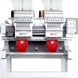 BAi VisionV22-2 Embroidery Machine Double Head Multi Needles Embroidery Machine for Hat, Heavy Duty Structure Industrial Embroidery Machine,15.7x17.7 Inches Embroidery Area and Wide Arm System
