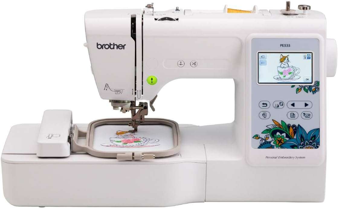 Brother Embroidery Machine, PE535, 80 Built-in Embroidery Designs, 9 Font Styles, 4 x 4 Embroidery Area, Large 3.2 LCD Touchscreen, USB Port - 1