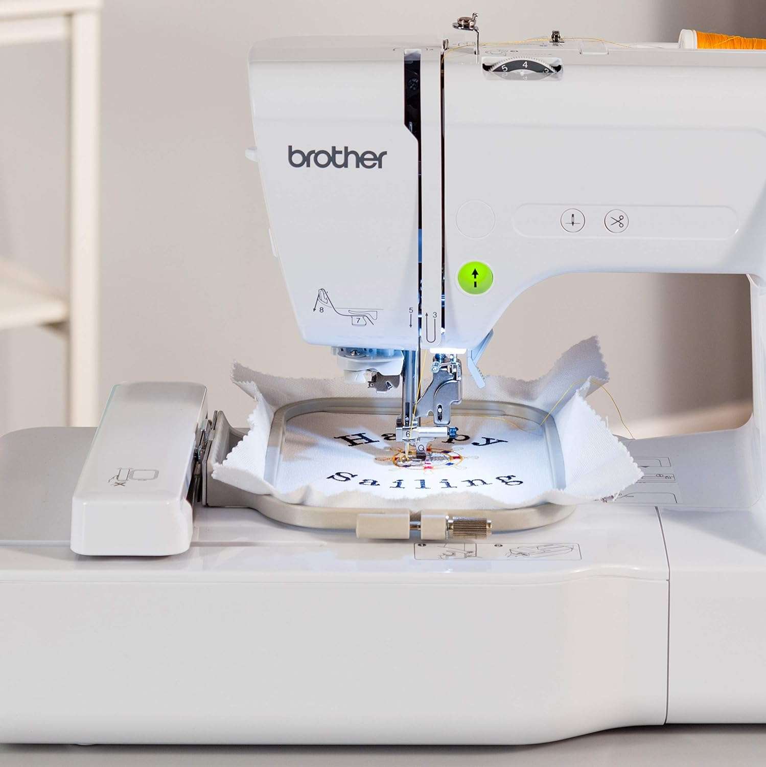 Brother Embroidery Machine, PE535, 80 Built-in Embroidery Designs, 9 Font Styles, 4 x 4 Embroidery Area, Large 3.2 LCD Touchscreen, USB Port - 10
