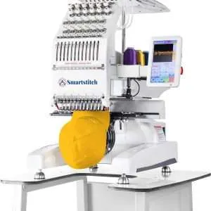 S-1201 Compact Embroidery Machine with 12 Needles, 1200SPM Max Speed, 7“ Touch Screen, 9.5"x12.6" Embroidery Area, Your First Commercial Embroidery Machine for Flat, Hat, T-shirt and more
