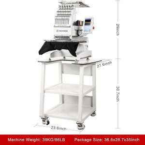 S-1201 Compact Embroidery Machine with 12 Needles, 1200SPM Max Speed, 7 Touch Screen, 9.5x12.6 Embroidery Area, Your First Commercial Embroidery Machine for Flat, Hat, T-shirt and more - 4