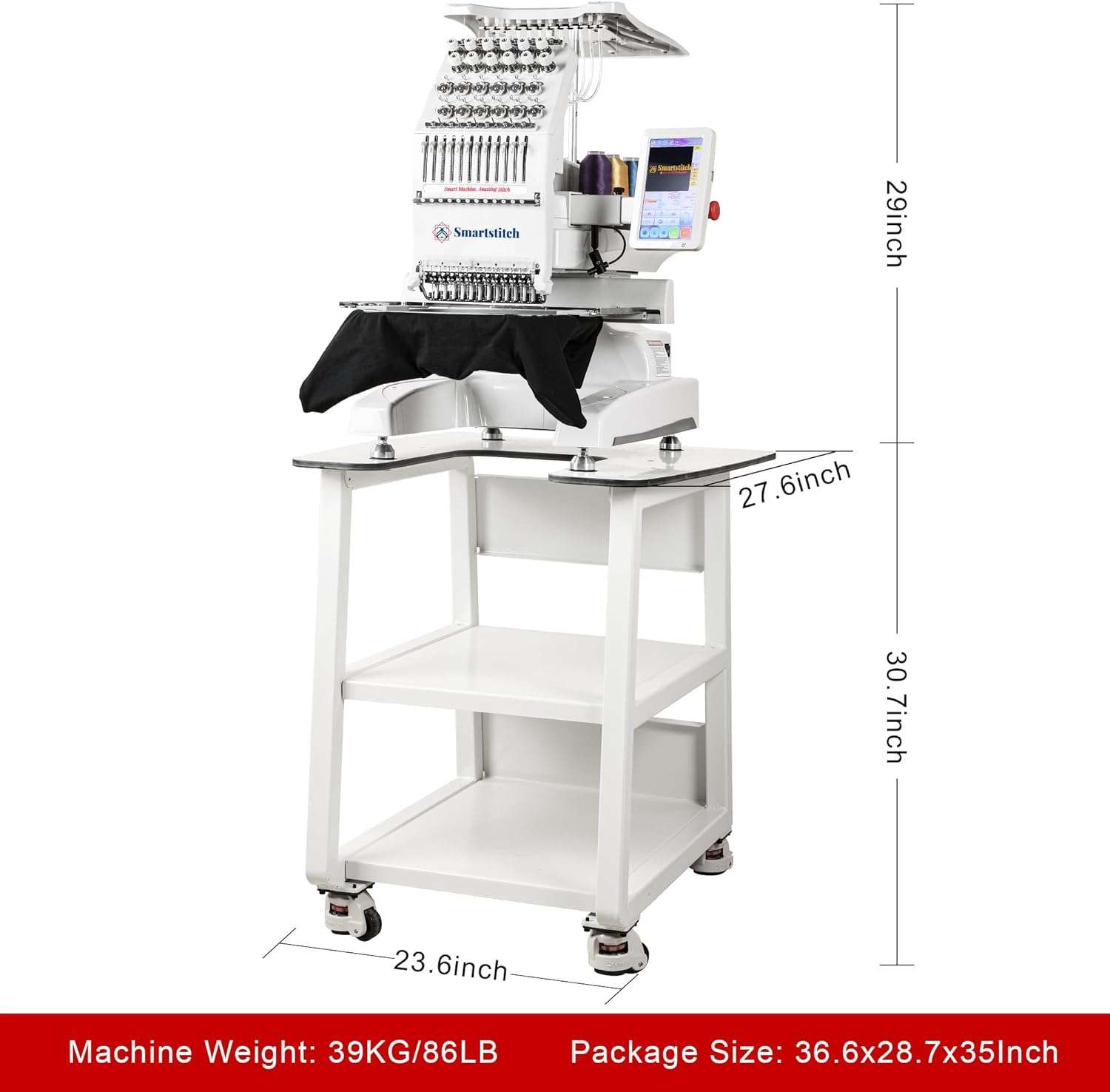 S-1201 Compact Embroidery Machine with 12 Needles, 1200SPM Max Speed, 7 Touch Screen, 9.5x12.6 Embroidery Area, Your First Commercial Embroidery Machine for Flat, Hat, T-shirt and more - 4