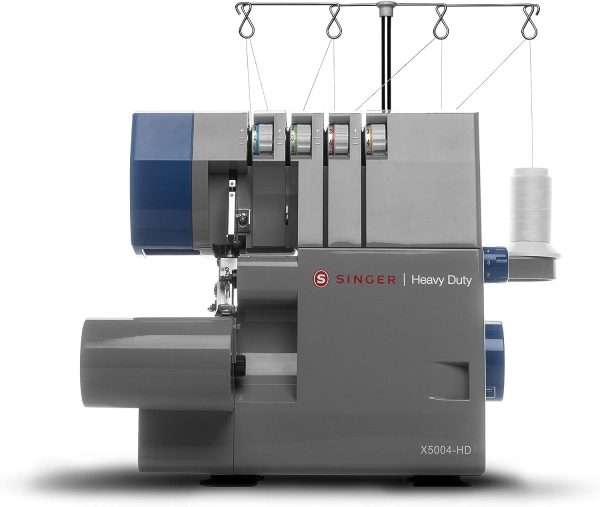 SINGER - Heavy Duty Serger Overlock Machine - Metal Frame - 2-3-4 Thread Capacity - 60% Larger Cutting Knife Grey - 7