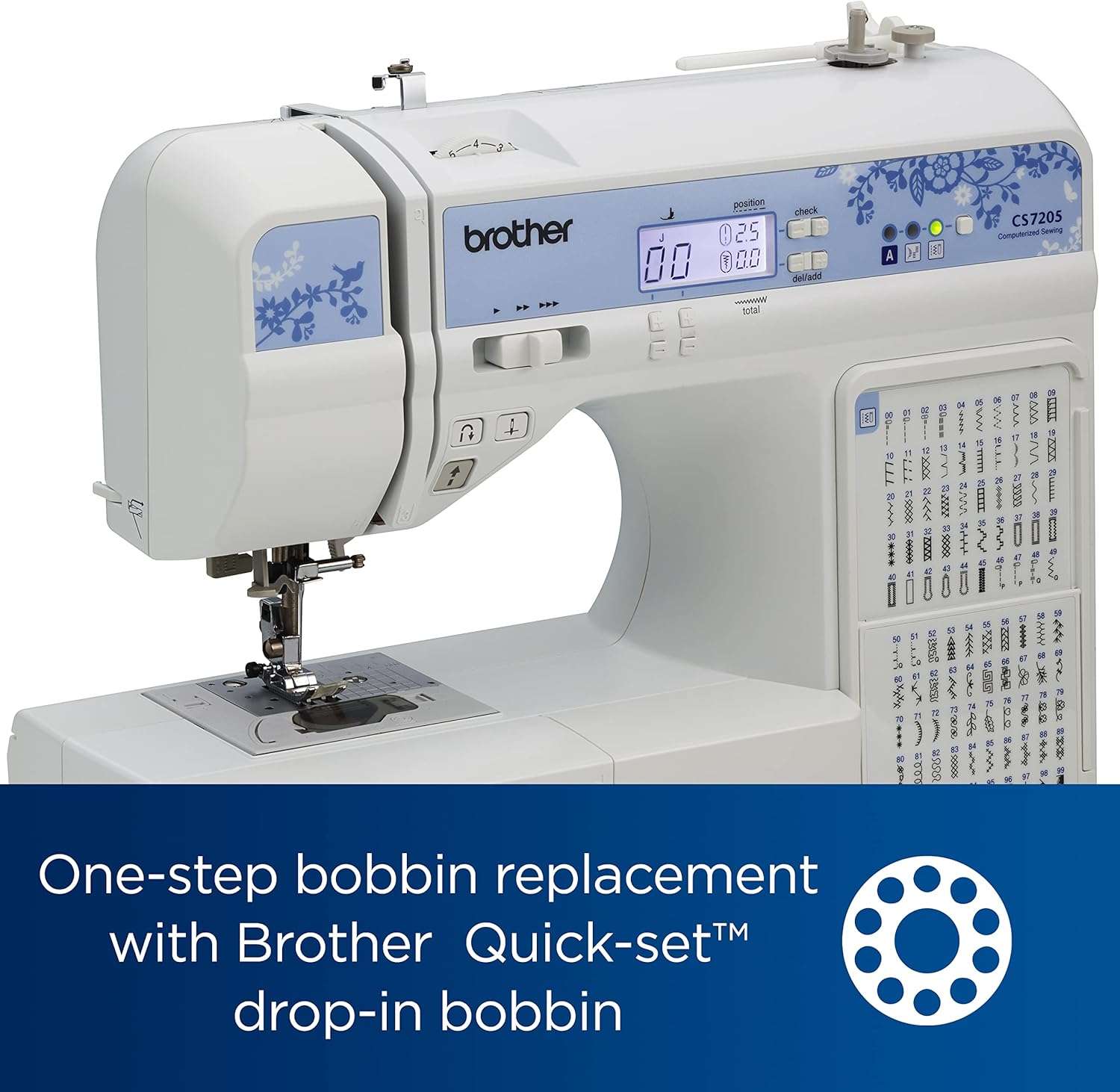 Brother CS7205 Computerized Sewing Machine with Wide Table, 150 Built-in Sewing Stitches, 1 Font, Wide Table, 11 Sewing Feet - 5