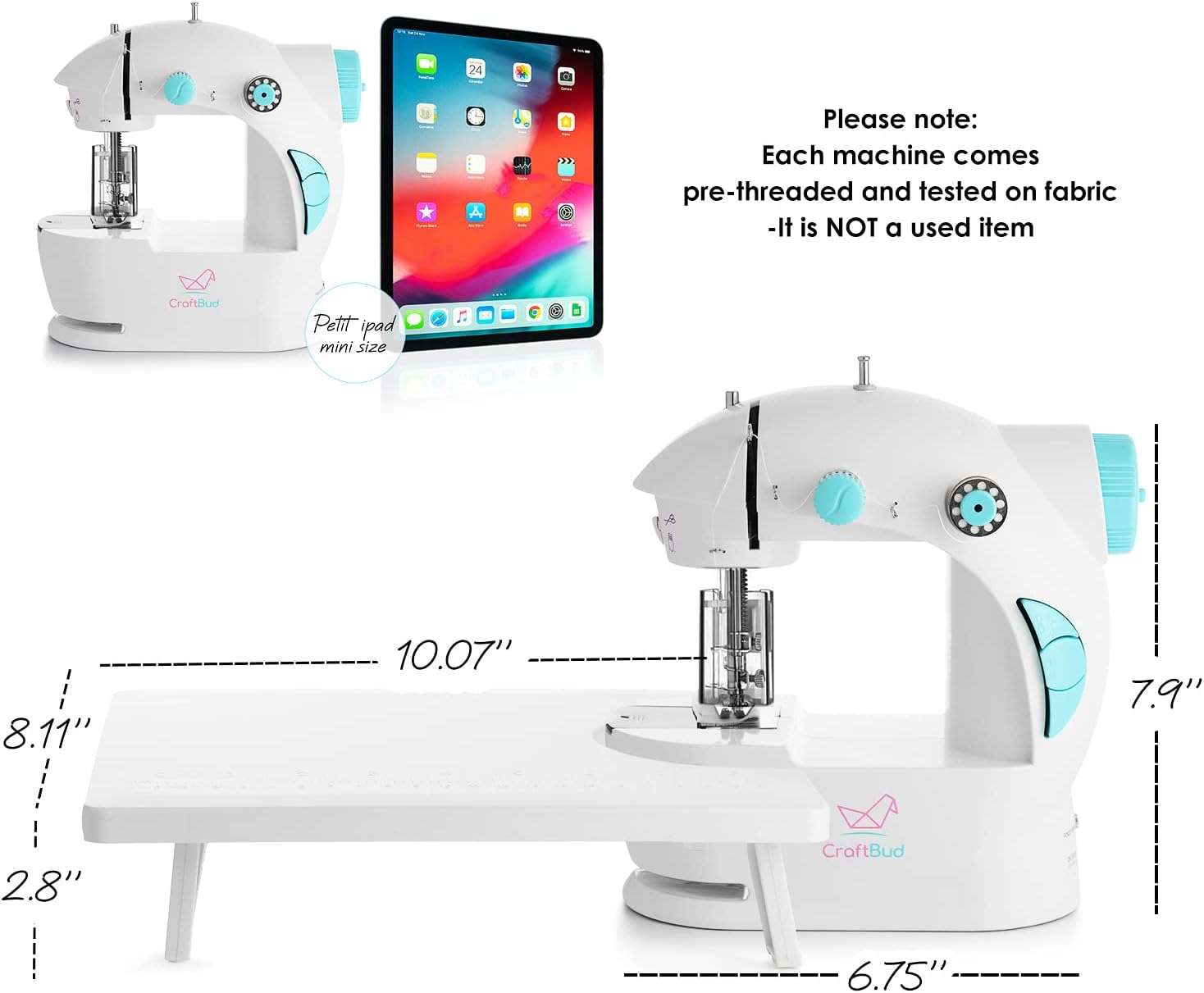 Mini Sewing Machine for Beginners, 122-Piece Portable Sewing Machine, Dual Speed Small Sewing Machine, Adults and Kids Sewing Machine, Travel Beginner Sewing Machines with Sewing Kit and Book - 7