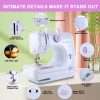for and Kids Ages 8 12, Portable Machines with 12 Built in Stitch Patterns, Light, 2 Speed Foot Pedal Purple & White 3