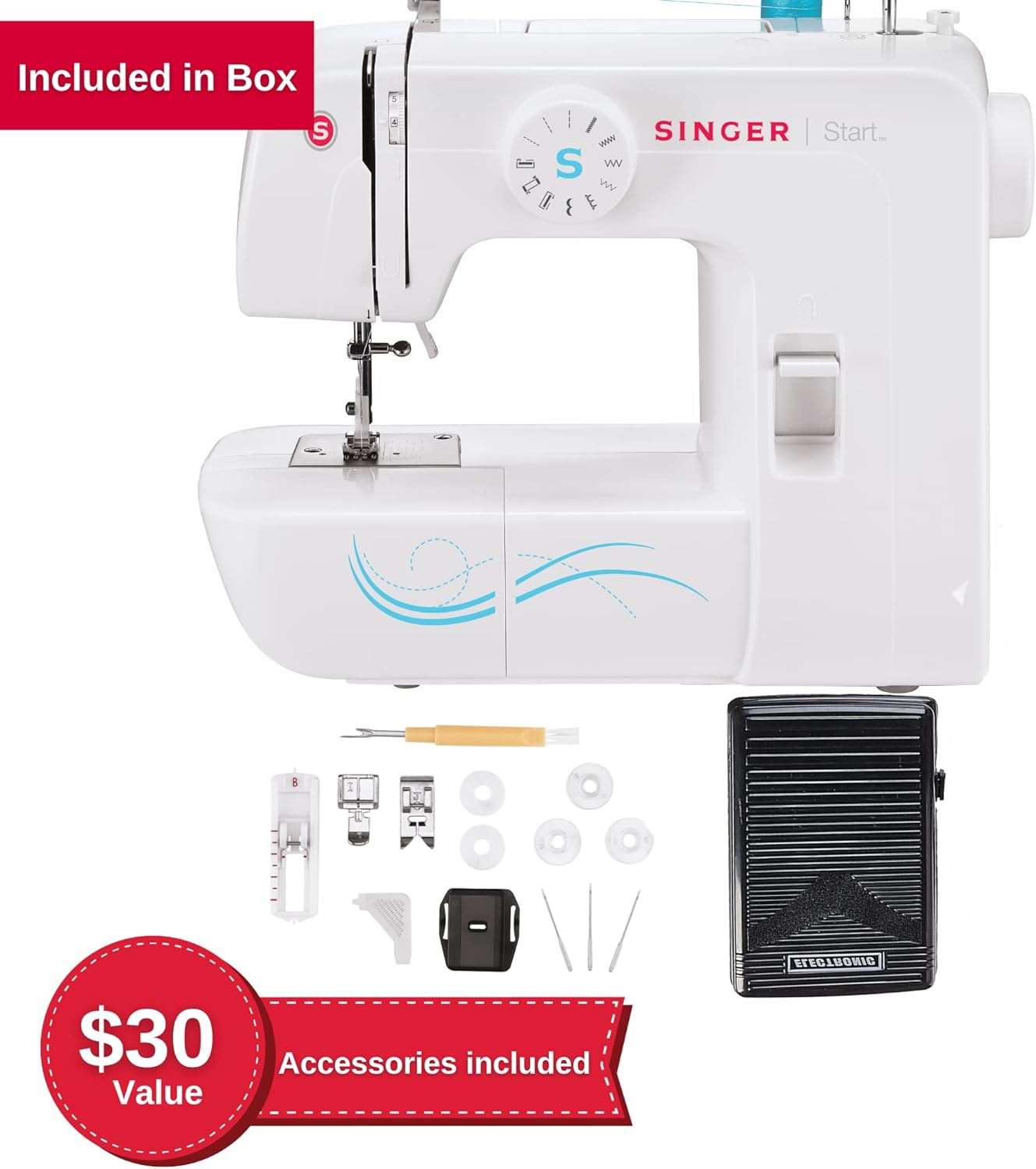 SINGER - Start 1304 Sewing Machine with 6 Built-in Stitches, Free Arm Sewing Machine - Best Sewing Machine for Beginners - 3