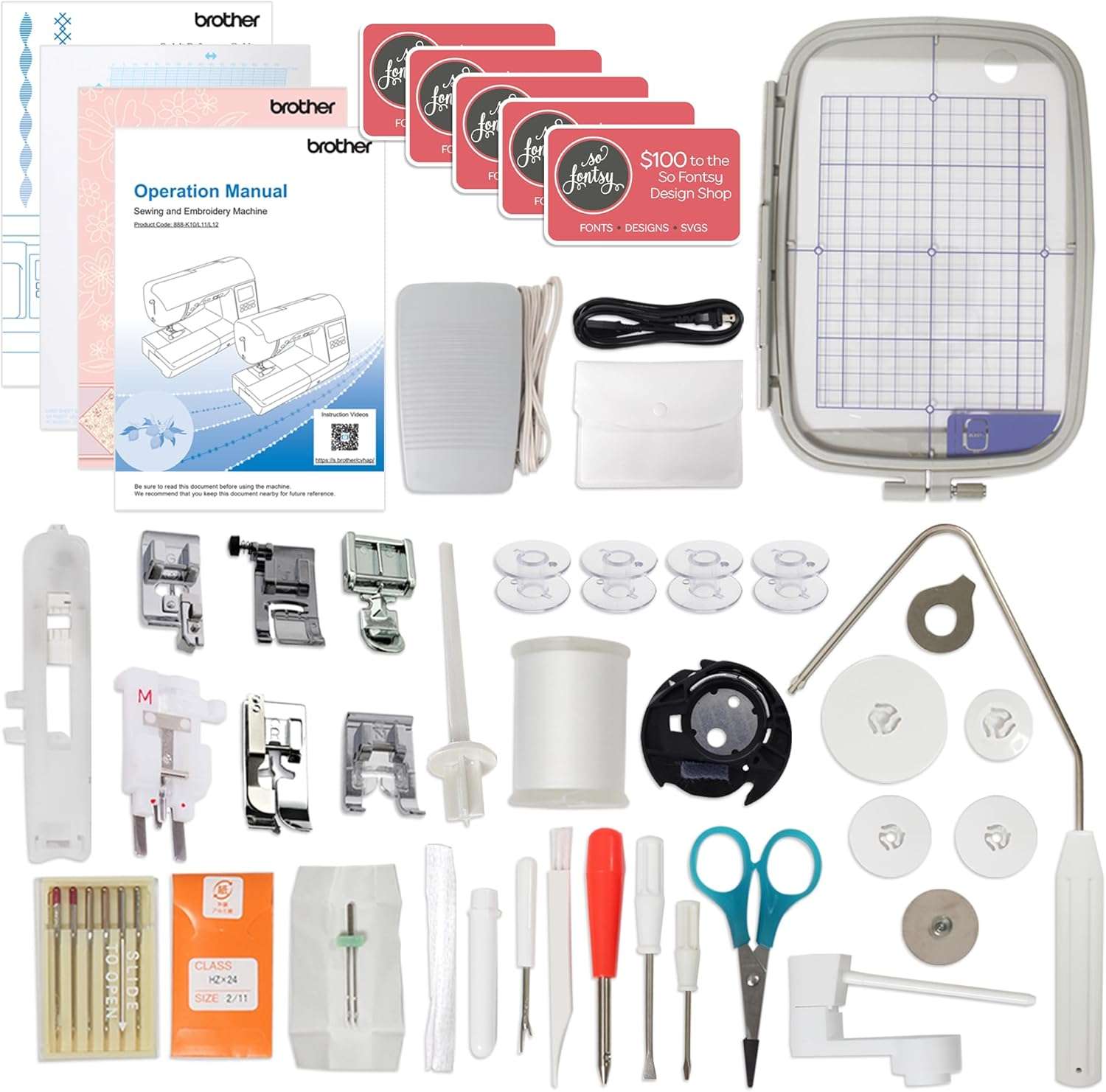Brother SE2000 5 x 7 Embroidery & Sewing Machine with Deluxe 130 Thread Spools & Accessories - 3
