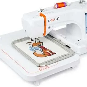 EOC06 Embroidery Machine 7.9x11 Inches Large Area for Clothing, Computerized 7 Inches Touchscreen Achieve Letter Embroidery and Combination Embroidery, Includes Thread, Stabilizer, Bobbins