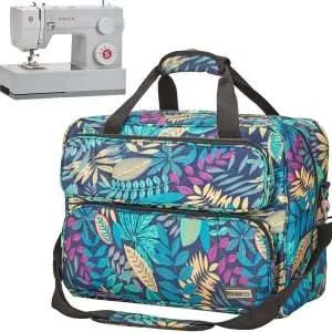 HOMEST Sewing Machine Carrying Case, Universal Tote Bag with Shoulder Strap Compatible with Most Standard Singer, Brother, Janome, Floral (Patent Design)