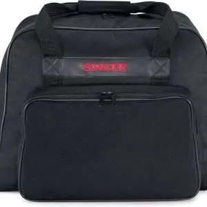 SINGER | Machine Carrying Case, Black, Spacious Case Fits Most Standard Sewing Machines and Sergers, Fully-Padded Interior, Durable Canvas Exterior, Easy Zip, Large Front Pocket, Easy Transport