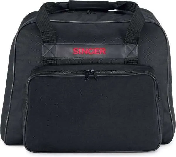 SINGER | Machine Carrying Case, Black, Spacious Case Fits Most Standard Sewing Machines and Sergers, Fully-Padded Interior, Durable Canvas Exterior, Easy Zip, Large Front Pocket, Easy Transport