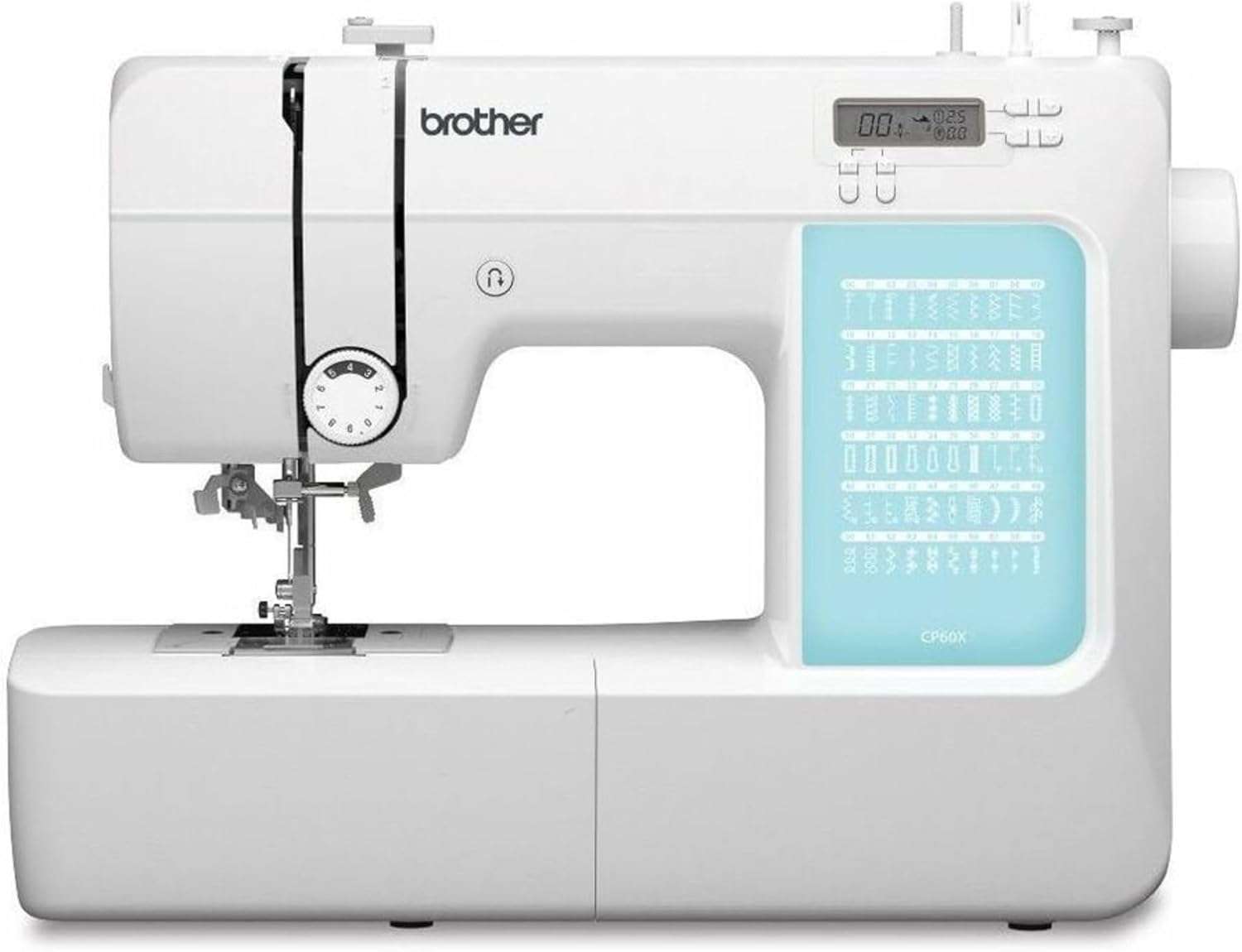 Brother CP60X Computerized Sewing Machine, 60 Built-in Stitches, LCD Display, 7 Included Feet, White - 1