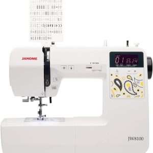 Janome JW8100 Fully-Featured Computerized Sewing Machine with 100 Stitches, 7 Buttonholes, Hard Cover, Extension Table and 22 Accessories - 2