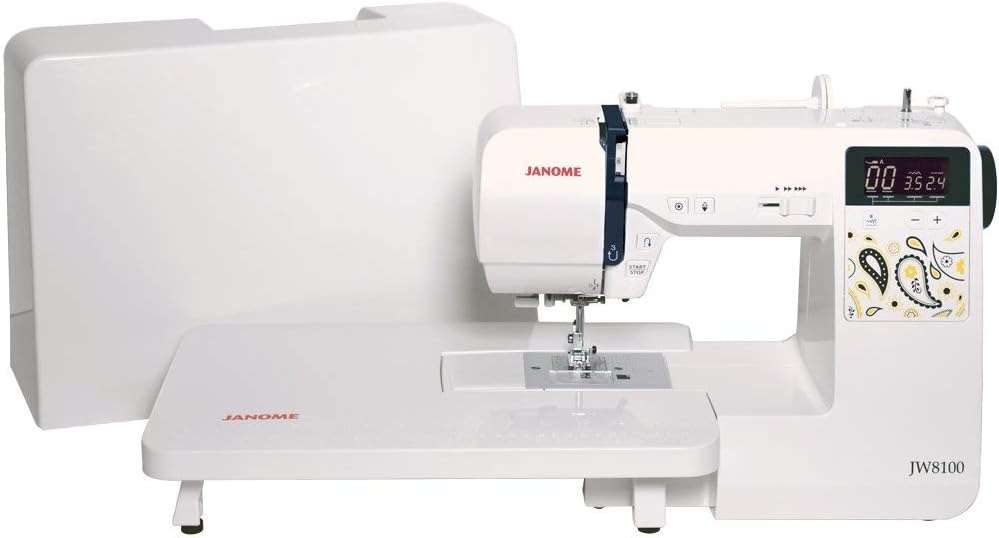 Janome JW8100 Fully-Featured Computerized Sewing Machine with 100 Stitches, 7 Buttonholes, Hard Cover, Extension Table and 22 Accessories - 4