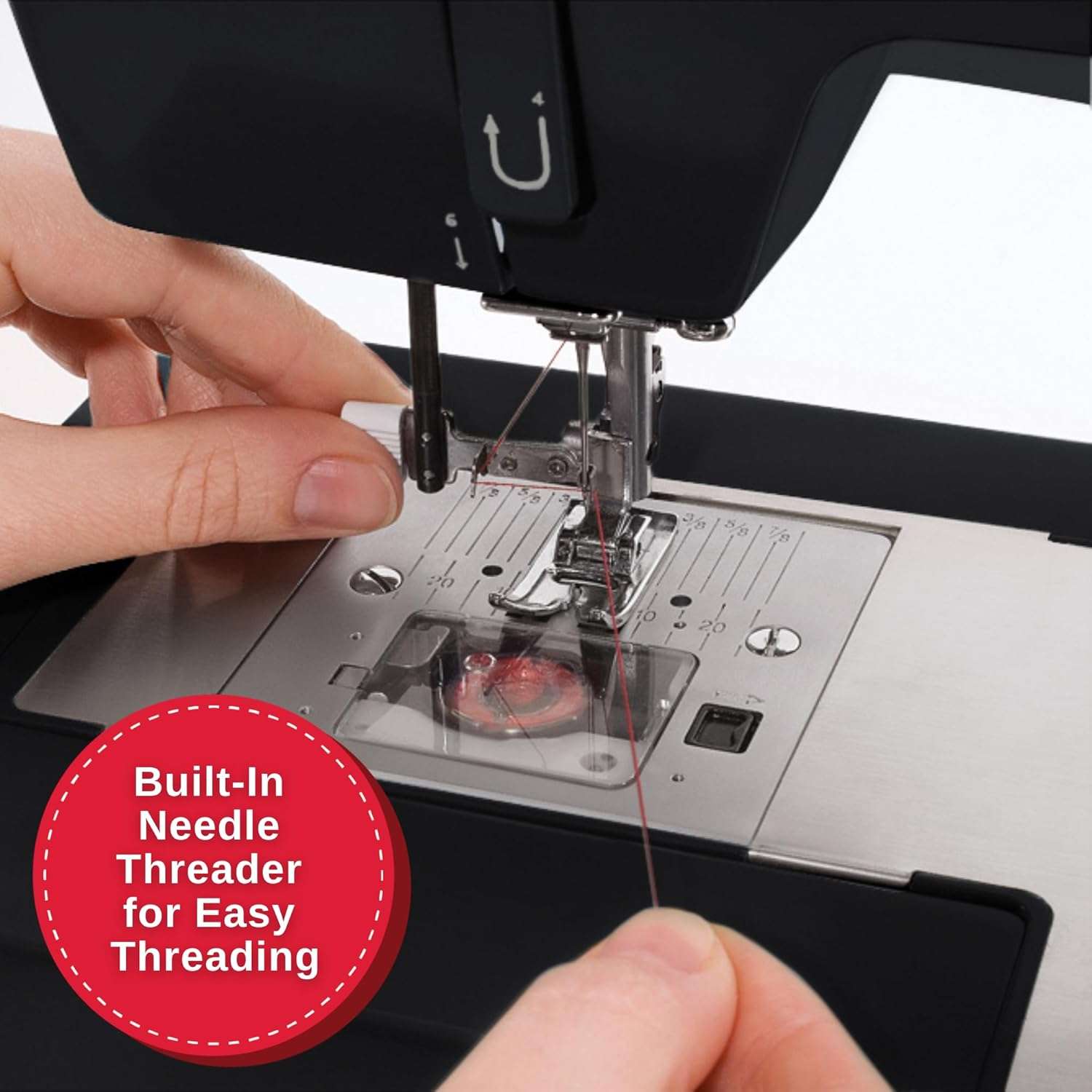 SINGER Heavy Duty 4432 High Speed Black Sewing Machine with Accessory Kit - Strong Motor with Enhanced Piercing Power, 110 Stitch Applications, Full Metal frame, 1-step Buttonhole & LED Light - 6