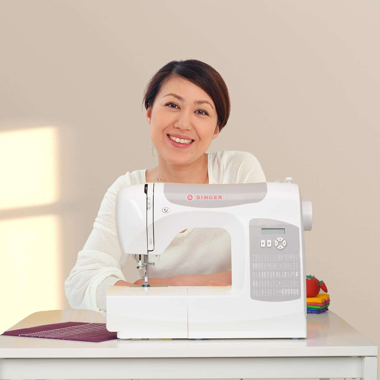 SINGER C5200 Computerized Sewing & Quilting Machine with Extension Table & Accessory Kit - 180 Stitch Applications, Touch Button Stitch Selection, LCD Screen, Full Metal Frame & 1-step Buttonhole - 4