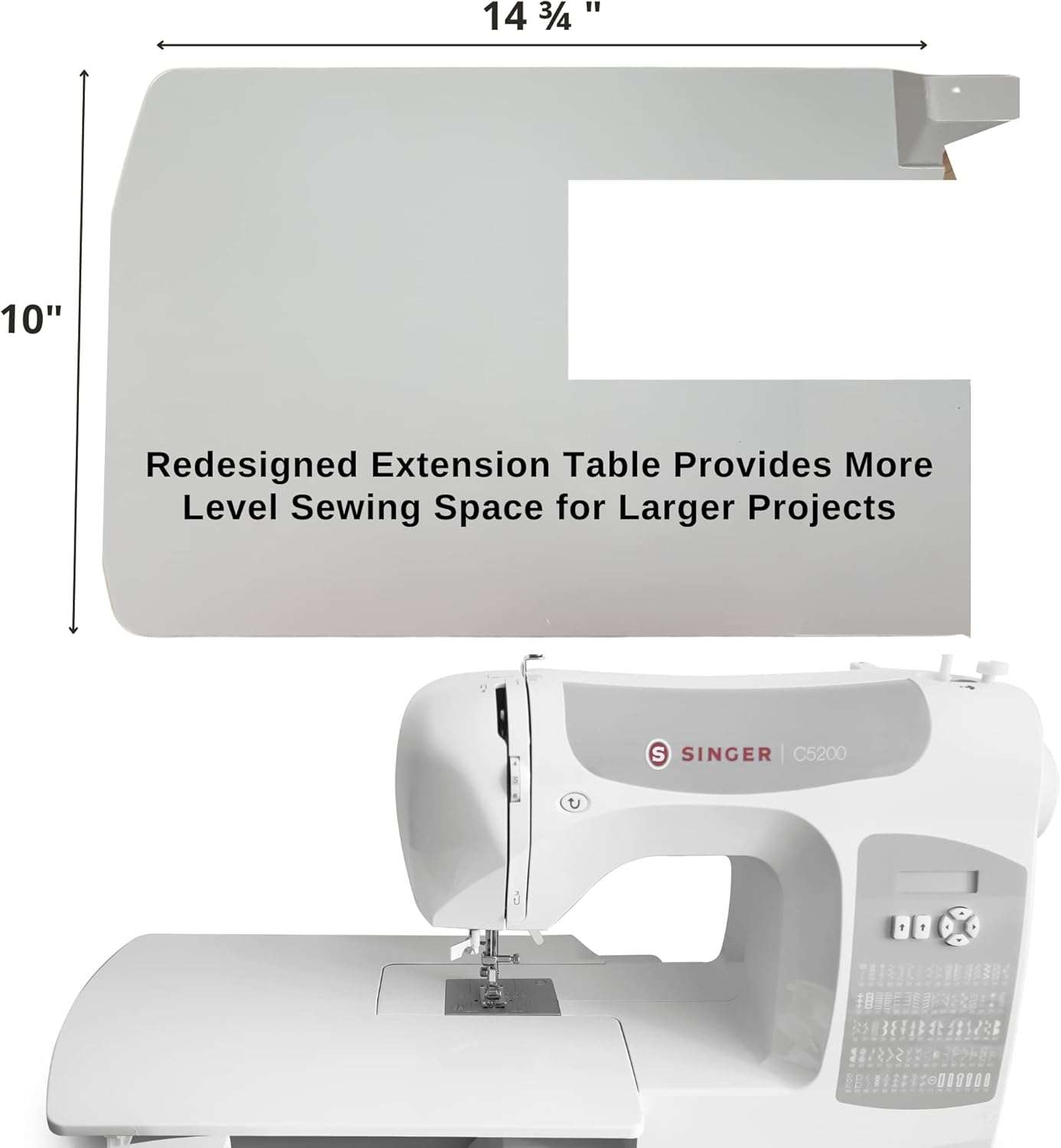 SINGER C5200 Computerized Sewing & Quilting Machine with Extension Table & Accessory Kit - 180 Stitch Applications, Touch Button Stitch Selection, LCD Screen, Full Metal Frame & 1-step Buttonhole - 6