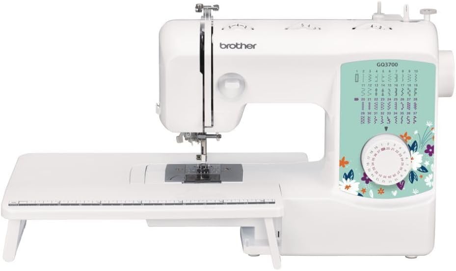 Brother GQ3700 Sewing and Quilting Machine with 37 Built-In Stitches, Automatic One-Step Buttonholer, Wide Table and Built-In Free Arm - 1