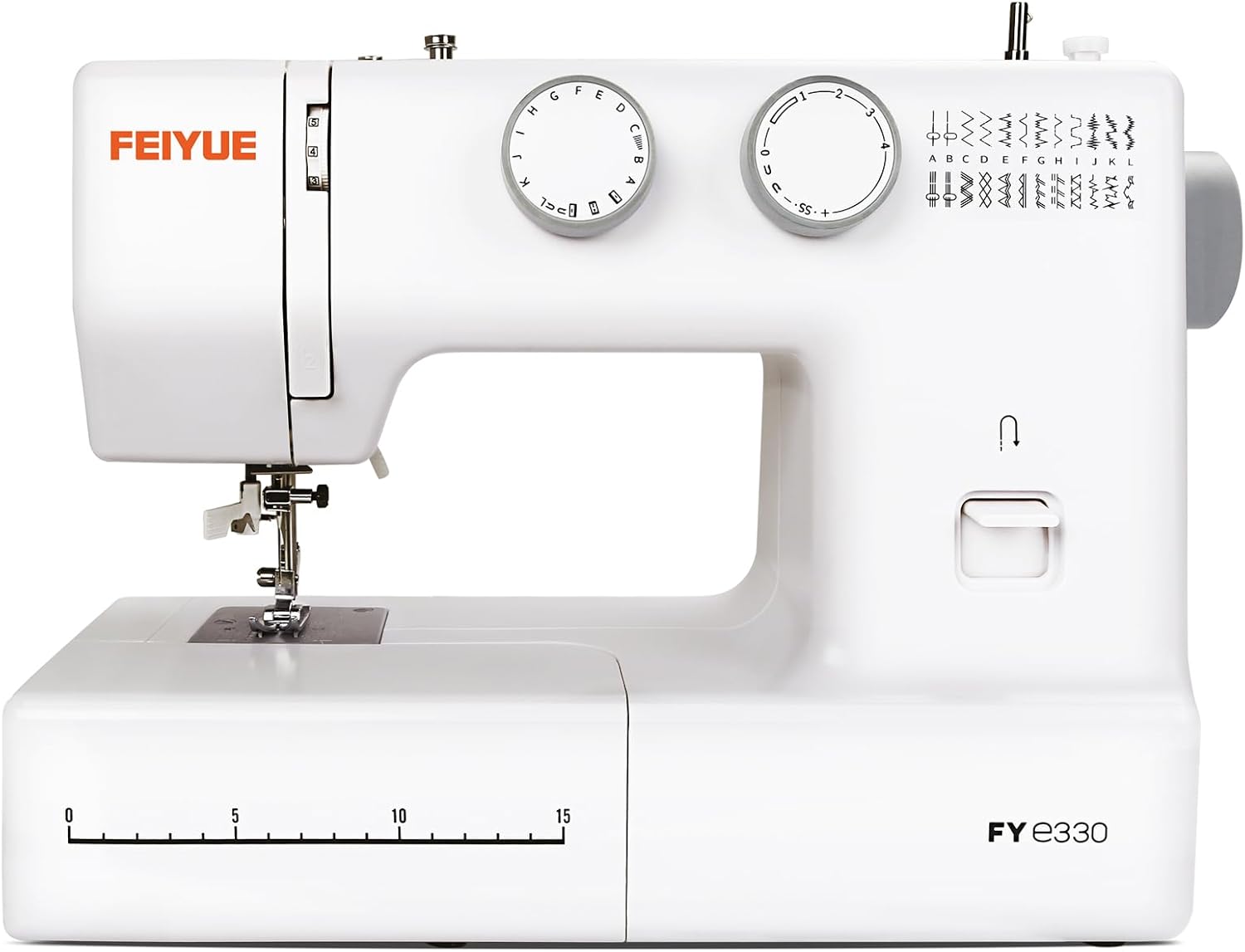 FEIYUE FYe330 Home Sewing Machine with Foot Pedal, Controllable Pedal Speed, 105 Stitch Applications, Powerful Servo Motor, Great for Beginners (White) - 1