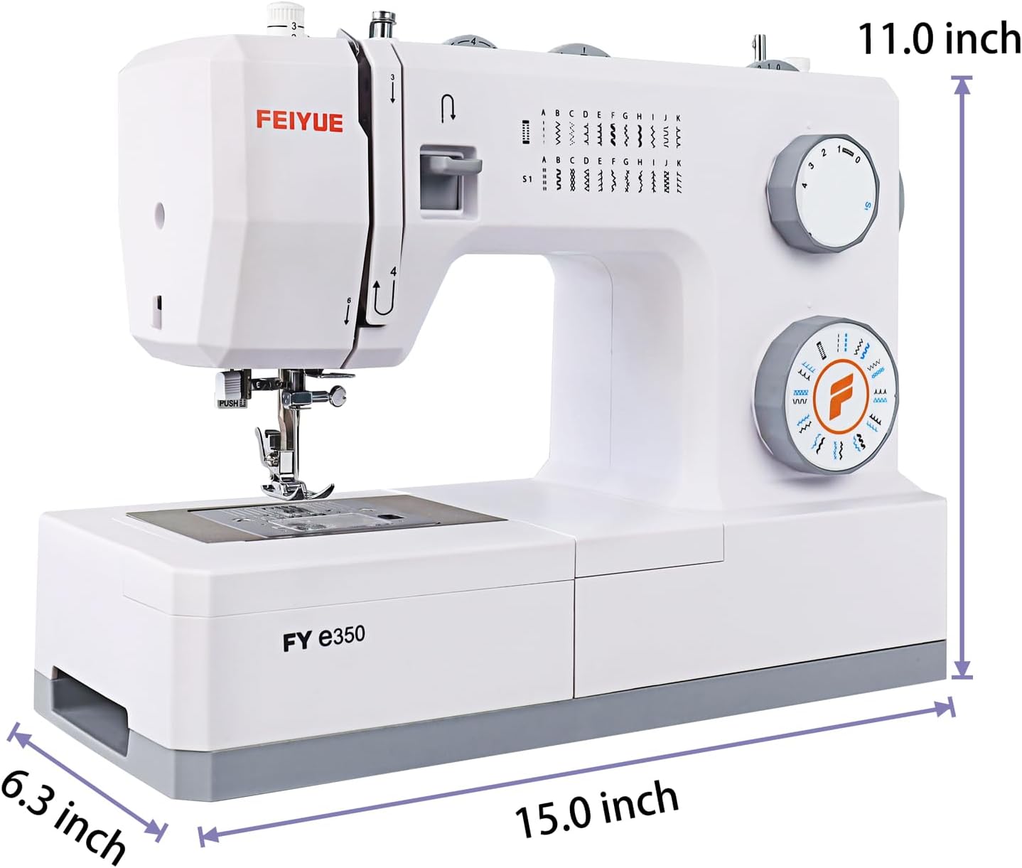 FEIYUE FYe350 Sewing Machine with Multiple Needle Positions, Energy Saving Servo Motor, Heavy Duty & Portable, 23 Built-in Stitches, 6 Bobbins & 5 Included Sewing Feet - 6