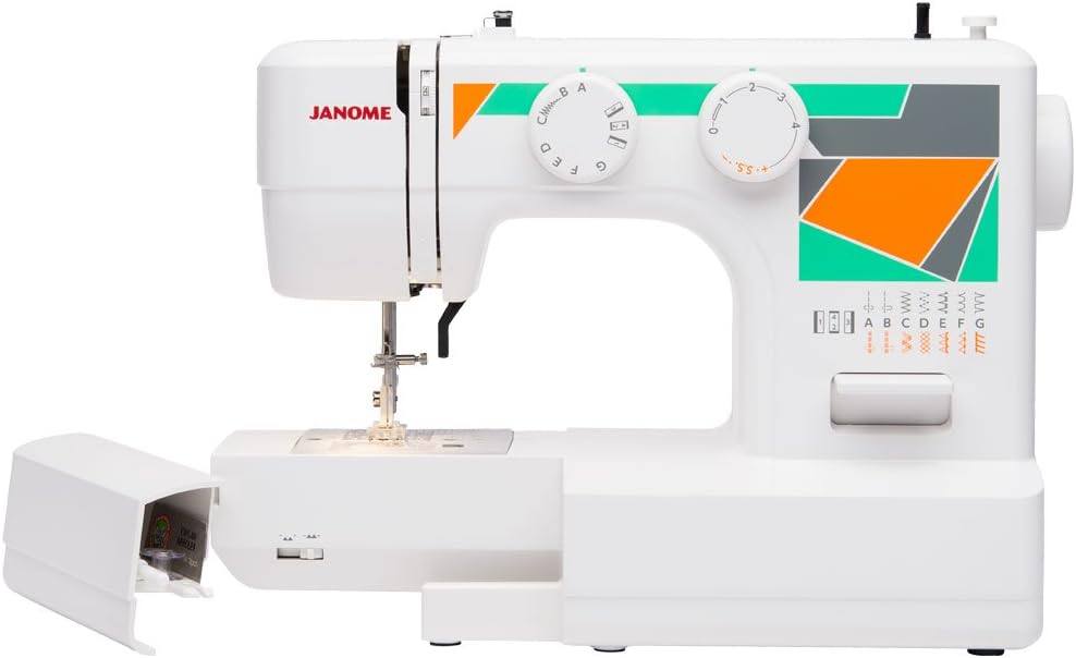 Janome MOD-15 Easy-to-Use Sewing Machine with 15 Stitches, Adjustable Stitch Length and 5-Piece Feed Dogs - 8